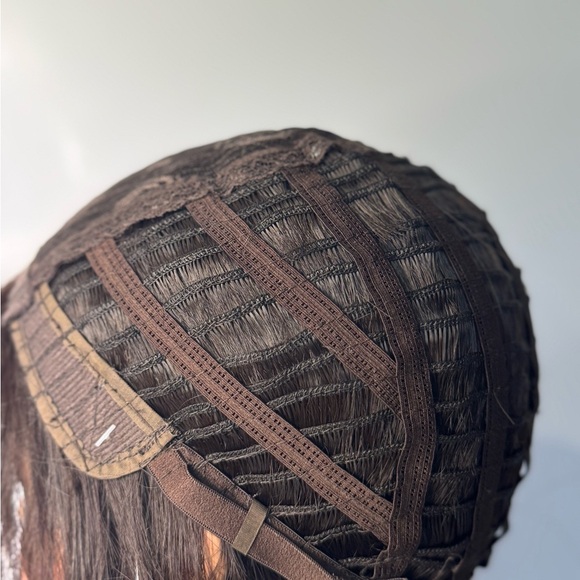 Straight Brown Wig with Bangs for Women – Natural Looking Medium Length - Picture 8 of 9